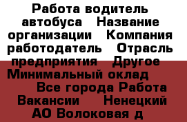 Работа водитель автобуса › Название организации ­ Компания-работодатель › Отрасль предприятия ­ Другое › Минимальный оклад ­ 45 000 - Все города Работа » Вакансии   . Ненецкий АО,Волоковая д.